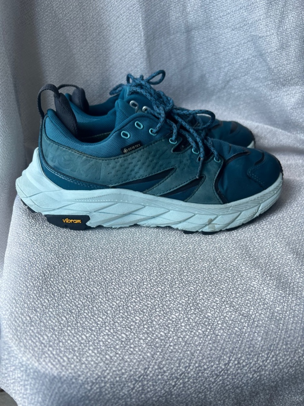 Hoka Teal and Light Aqua Trail Shoe - Picture 3 of 16